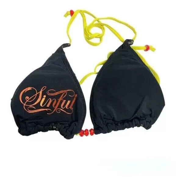 SINFUL by AFFLICTION Reversible SOLAR Swimwear String Bikini Top Medium NWT - Picture 4 of 4
